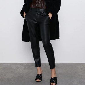 Zara faux leather chino pants